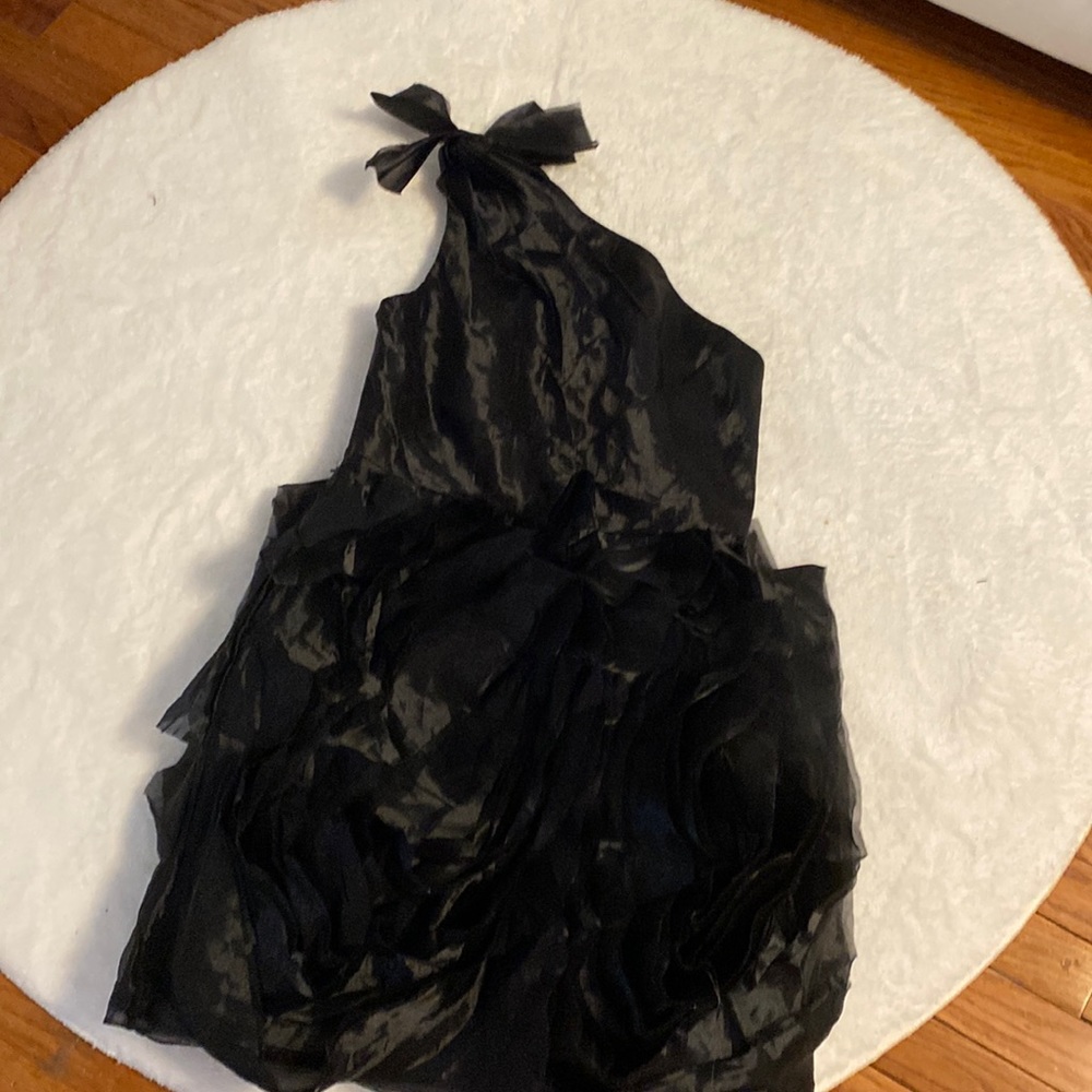 Black Ruffled Cocktail Dress